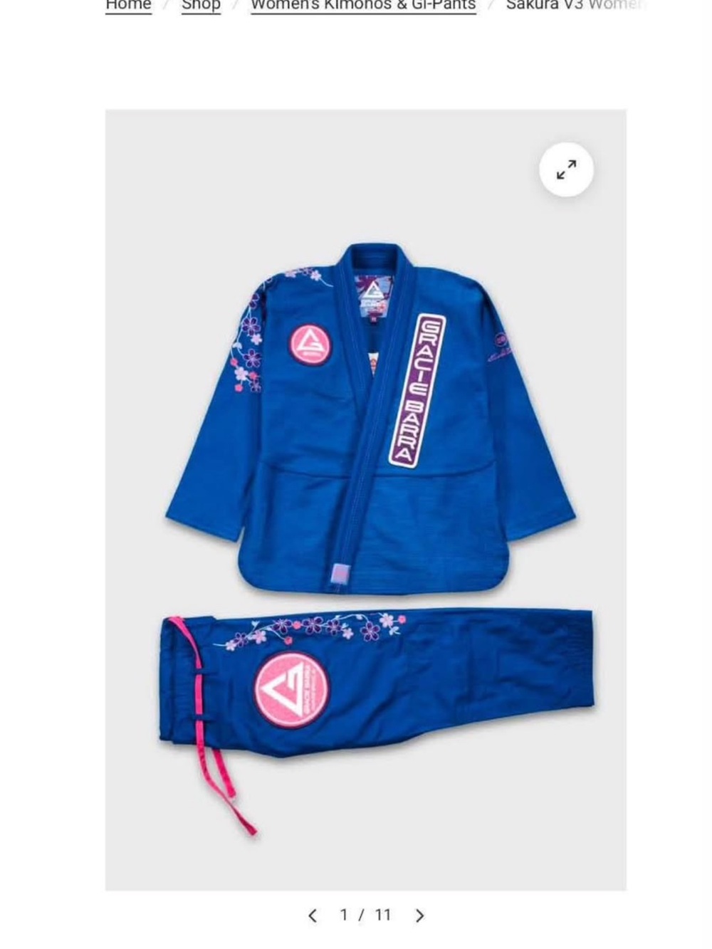 Gracie Barra Women's Blue Sakura Jiu-Jitsu Gi F2